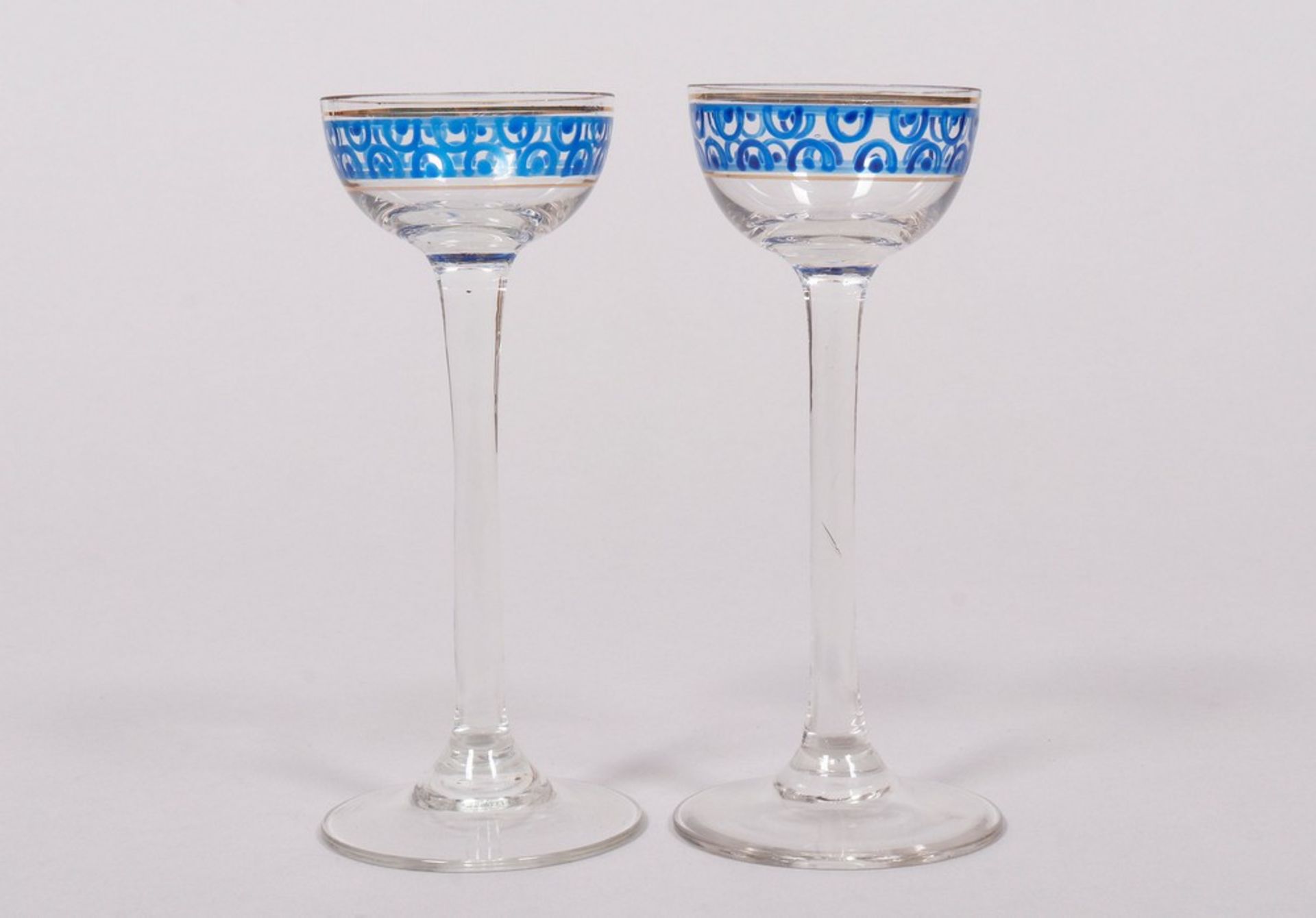 3 liqueur glasses, probably Theresienthal, c. 1905 - Image 2 of 6