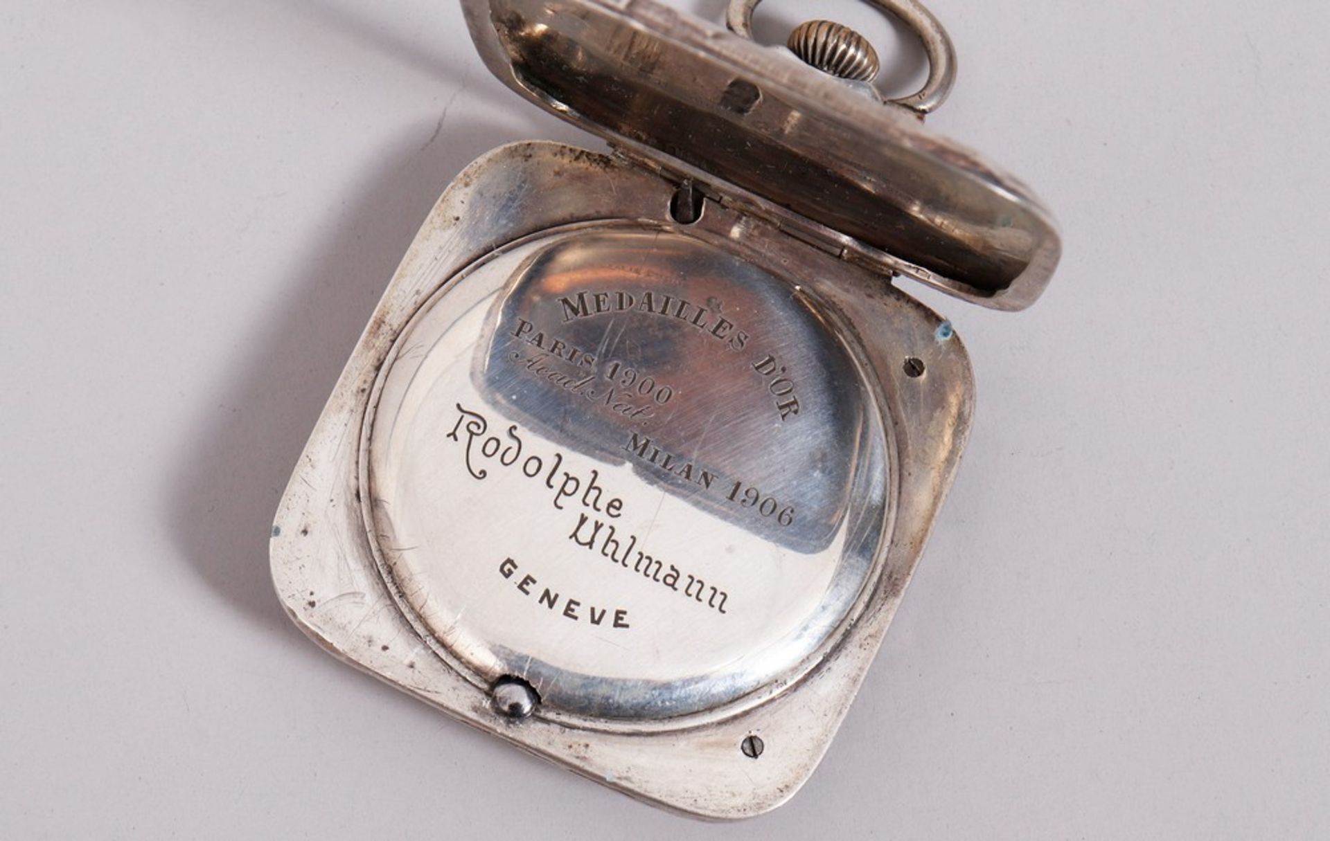 Taschenuhr, 875er Silber, Rodolphe Uhlmann für Tavannes Watch Co., um 1900  - Bild 4 aus 5