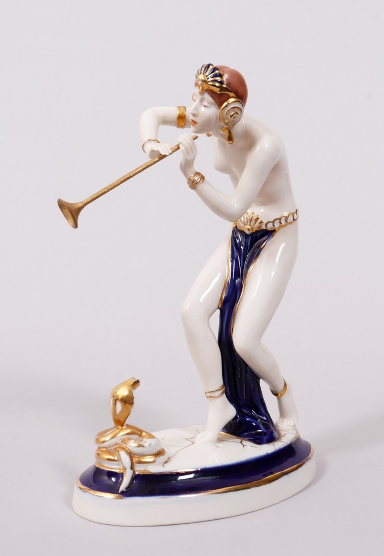 Snake charmer, design Elly Strobach Königová (1908-2002) for Royal Dux, 20th C.