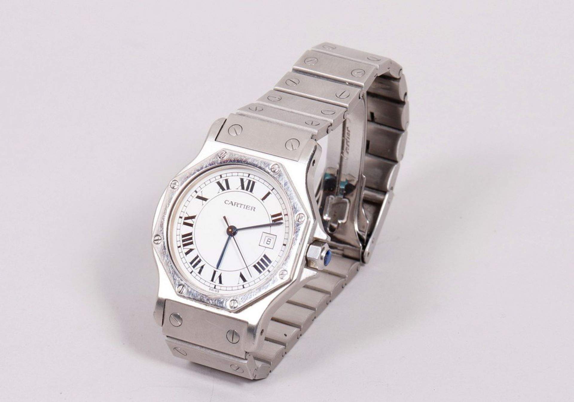 Armbanduhr Herren, Cartier, Santos Ronde, Stahl, Automatic  - Bild 3 aus 5