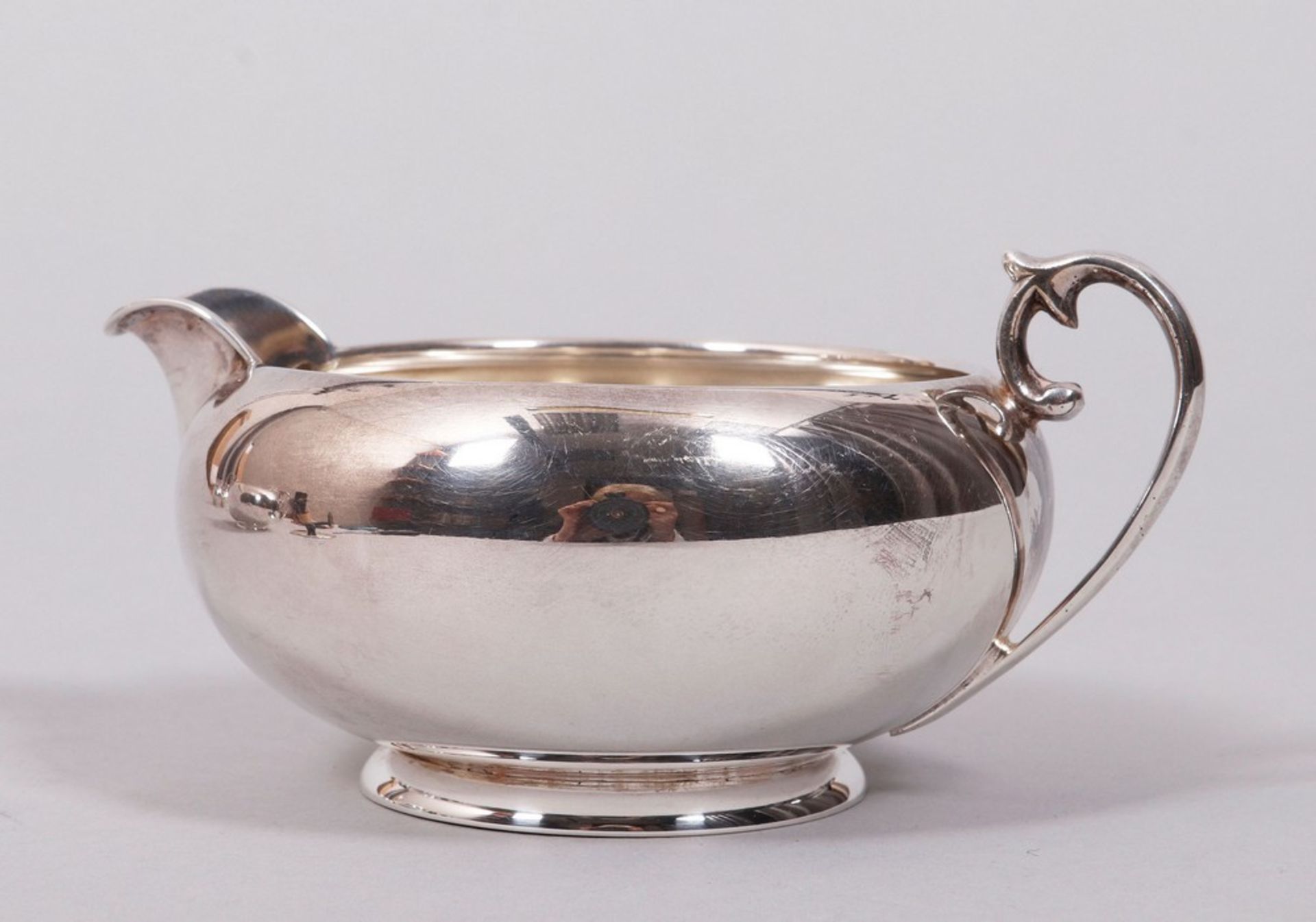 Sugar/cream set, 835 silver, partially gilt, Wilhelm Binder, Schwäbisch Gmünd, 20th C. - Image 3 of 5