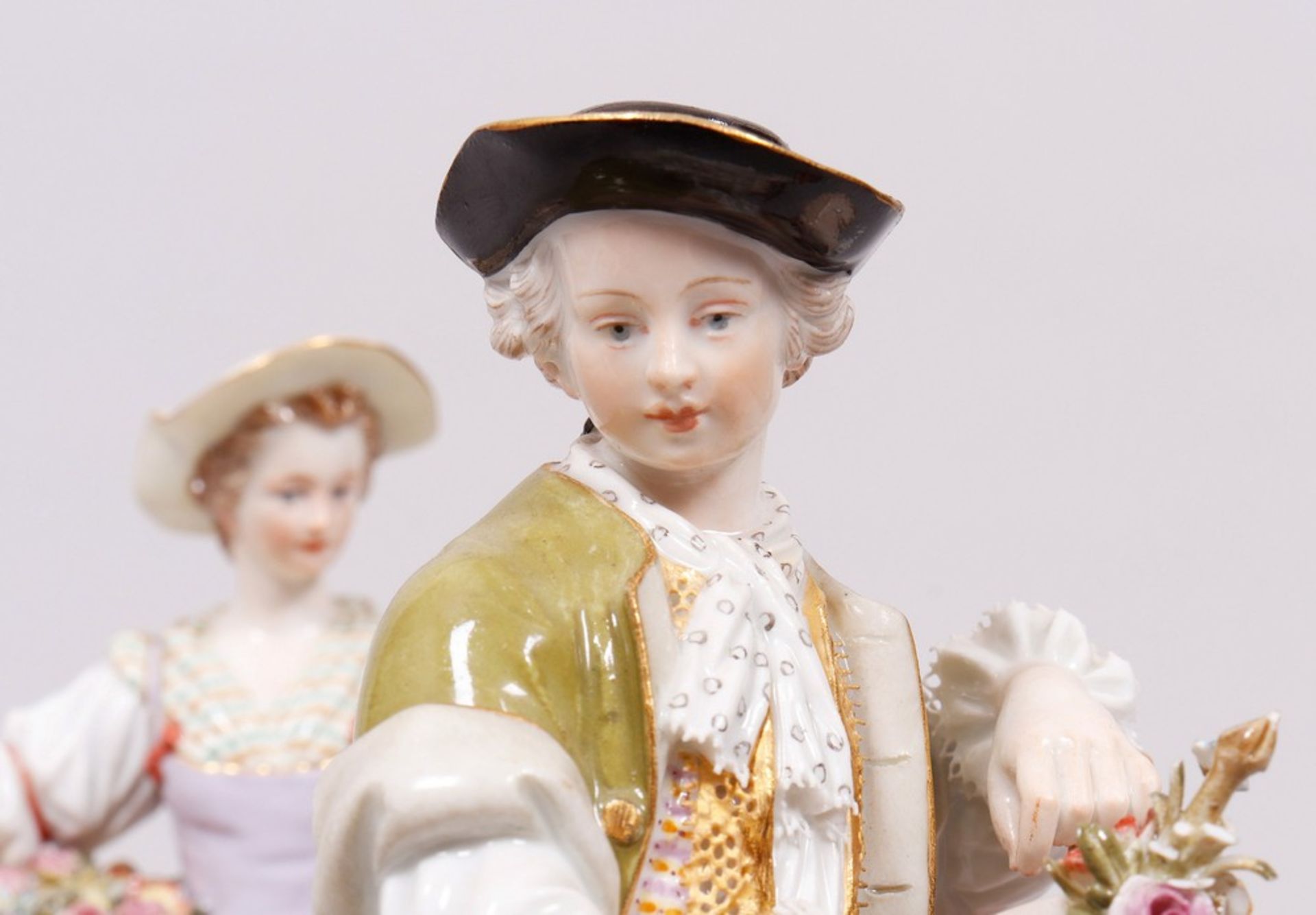 Pair of gardeners, design by Michel Victor Acier (1736, Versailles - 1799, Dresden) for Meissen, c. - Image 3 of 12