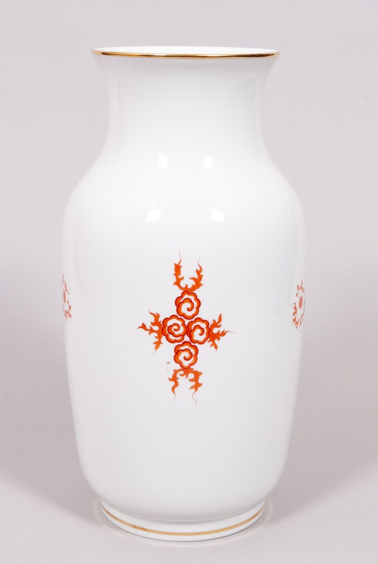 Große Vase, Meissen, Dekor "Ming-Drache Rot", 2. Hälfte 20.Jh.  - Bild 3 aus 4