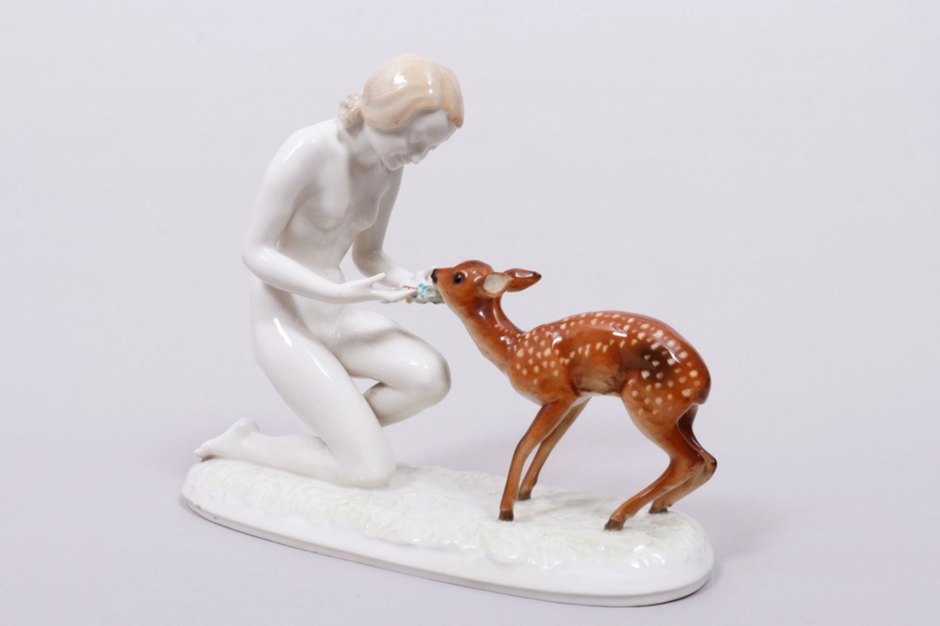 Female nude with fawn "Good friends", design Carl Werner (c. 1933) for Hutschenreuther, production 