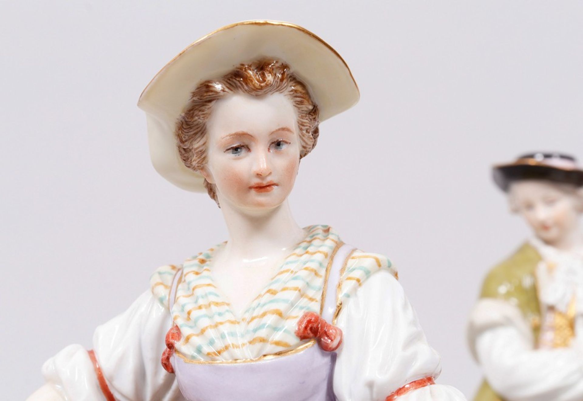 Pair of gardeners, design by Michel Victor Acier (1736, Versailles - 1799, Dresden) for Meissen, c. - Image 2 of 12