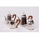 Kaffee-/Tee-Set, 800er Silber, Padua, Italien, 2. Hälfte 20.Jh., 4-tlg.