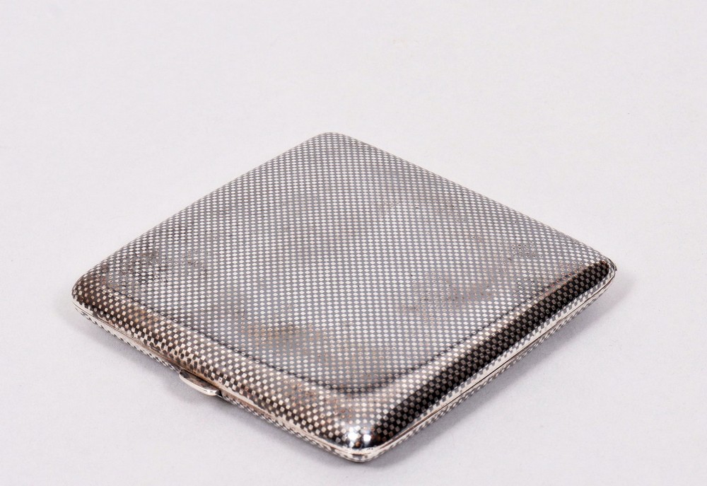 Art Deco cigarette case, 835 silver, German, c. 1916