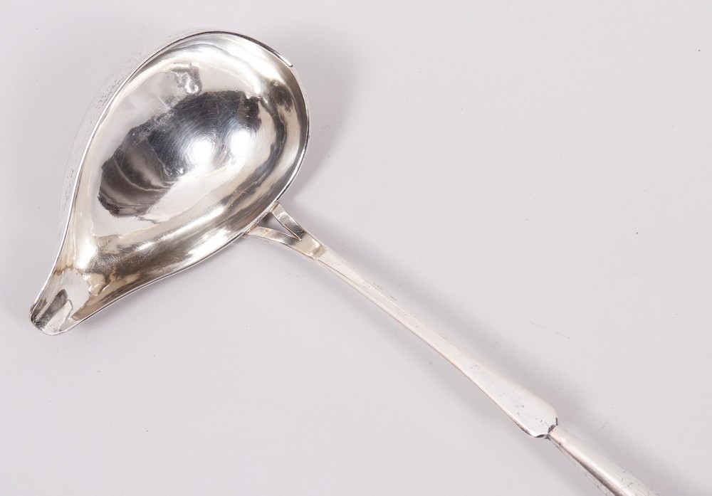 Biedermeier ladle, silver, partially gilt, Hamburg, 19th C. - Image 2 of 4