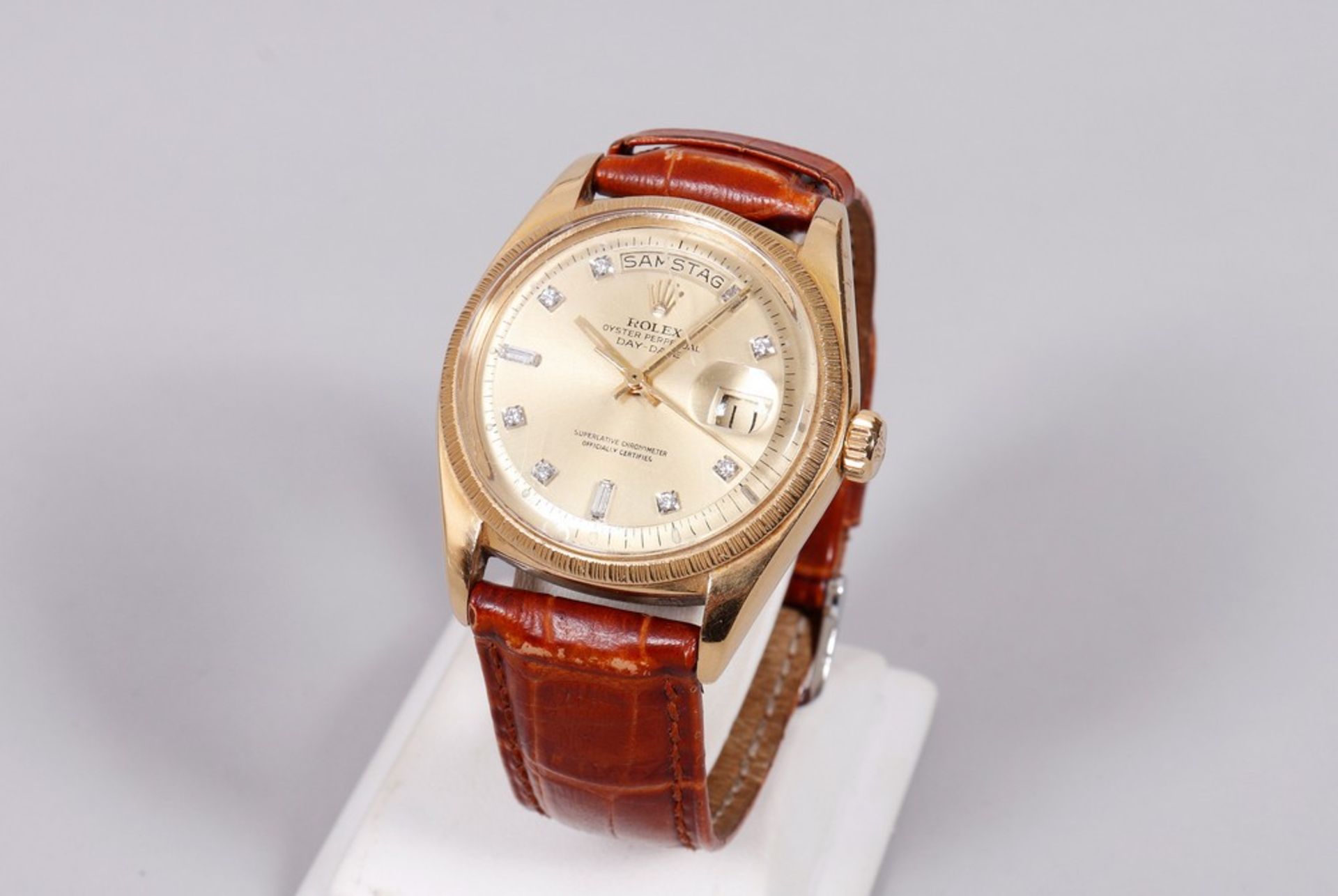 Rolex Day Date, 750 gold, reference 1807, pie pan dial