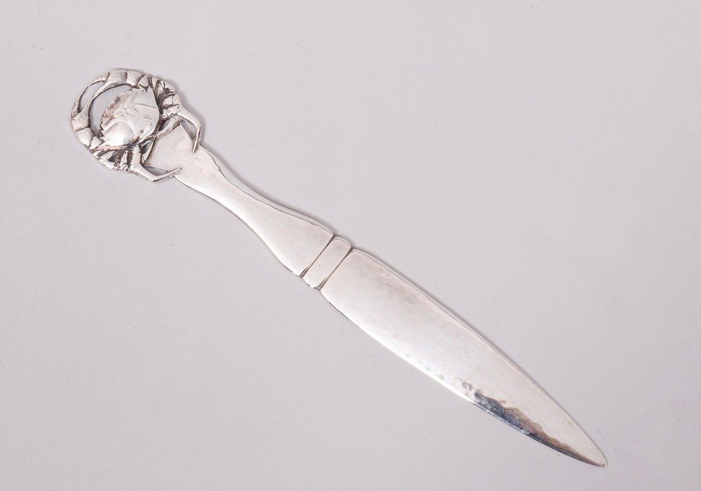 Art Deco letter opener, 830 silver, Evald Nielsen, Copenhagen, c. 1925