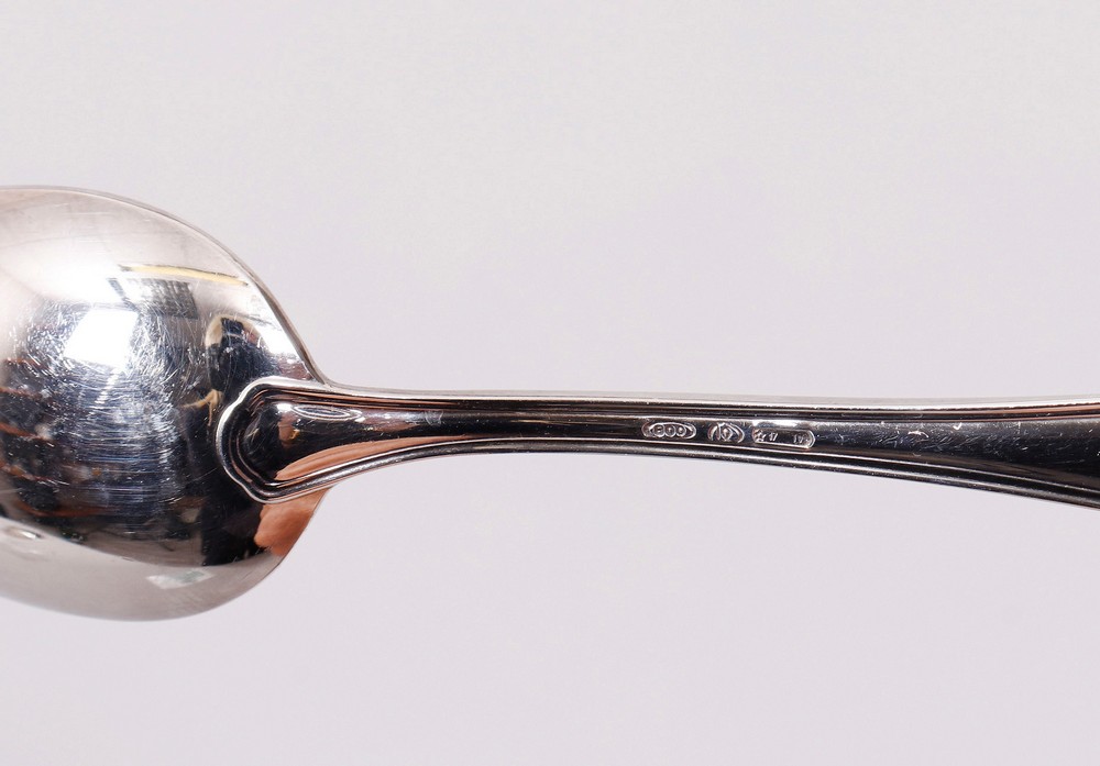 4 mocha spoons, 800 silver, Treviso, Italy, 2nd H. 20th C. - Image 3 of 3