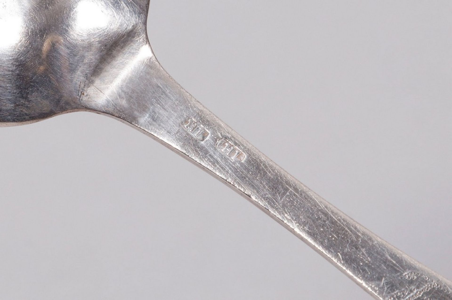 6 dining spoons, silver, German, c. 1800/10 - Image 7 of 7
