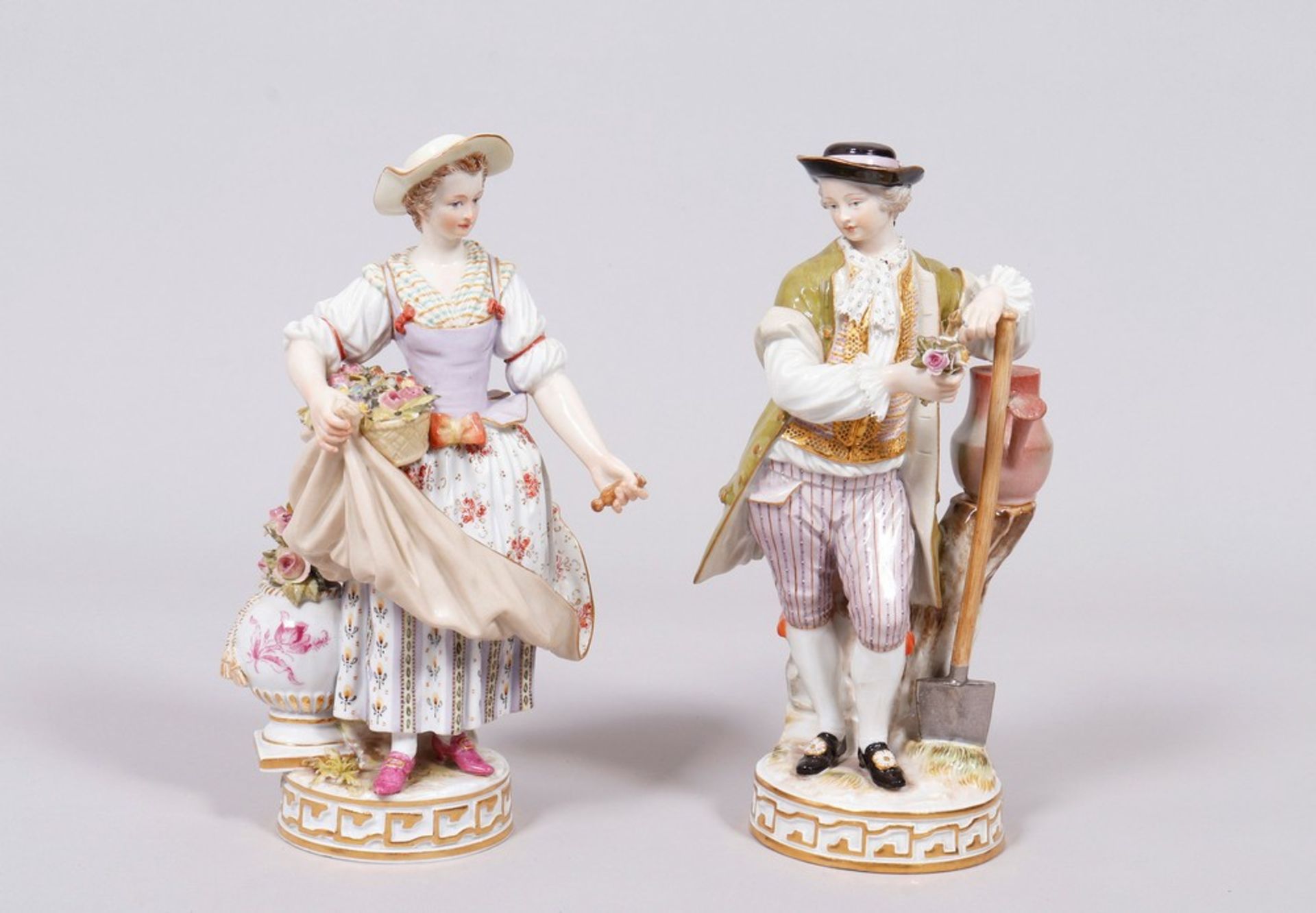 Pair of gardeners, design by Michel Victor Acier (1736, Versailles - 1799, Dresden) for Meissen, c.