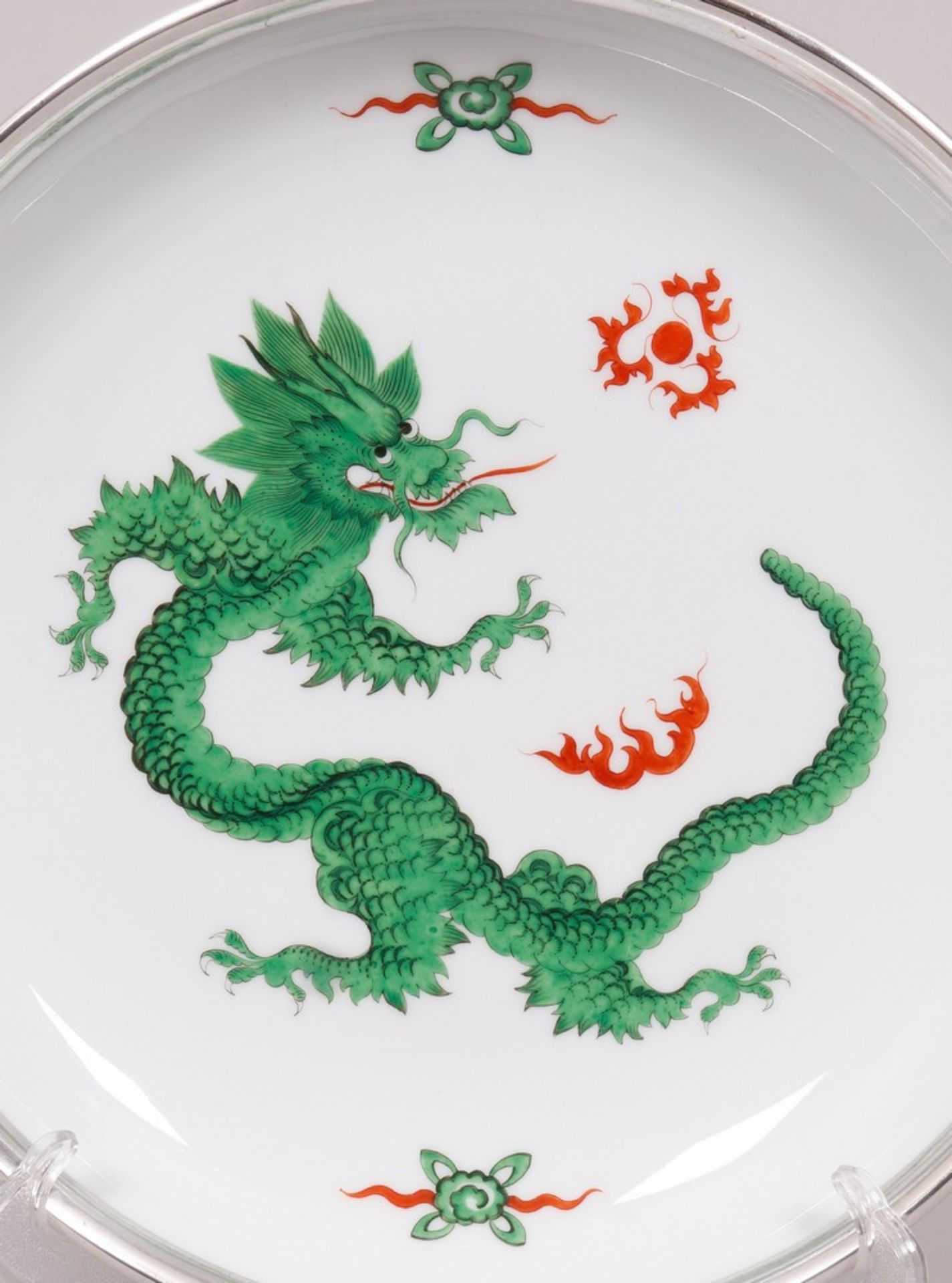 Anbietschale, Meissen, Dekor "Ming-Drache Grün", 20.Jh.  - Bild 2 aus 3