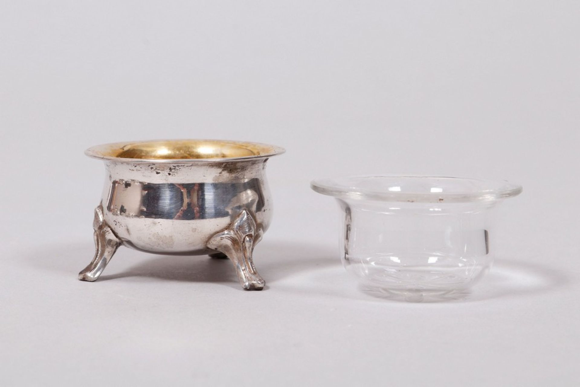 6 salt cellars, silver, probably Hamburg, 19th C. - Image 6 of 9