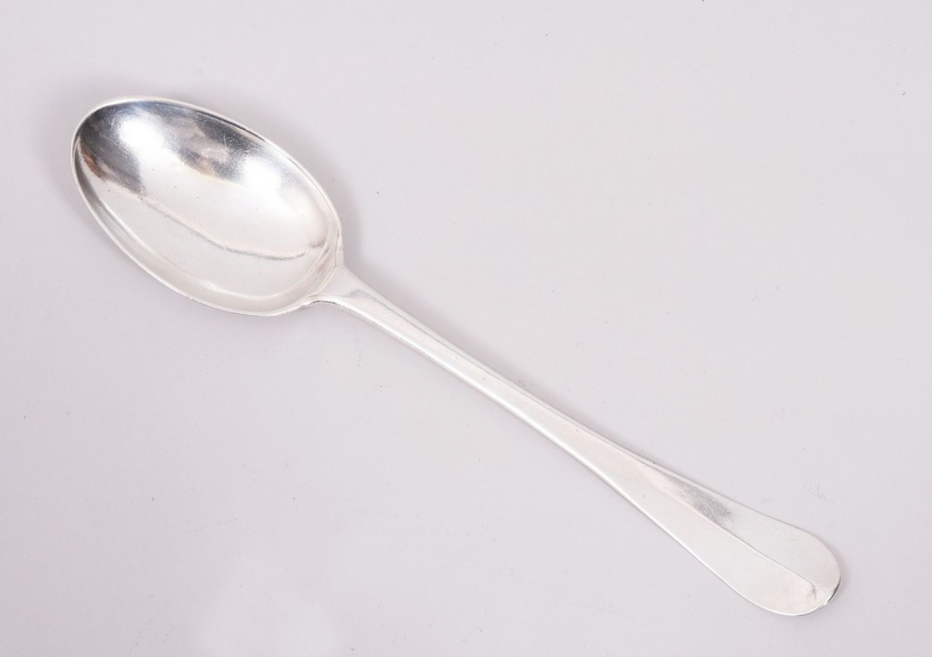 Large serving spoon, 900 silver (tested), probably Aachen, 19th C.