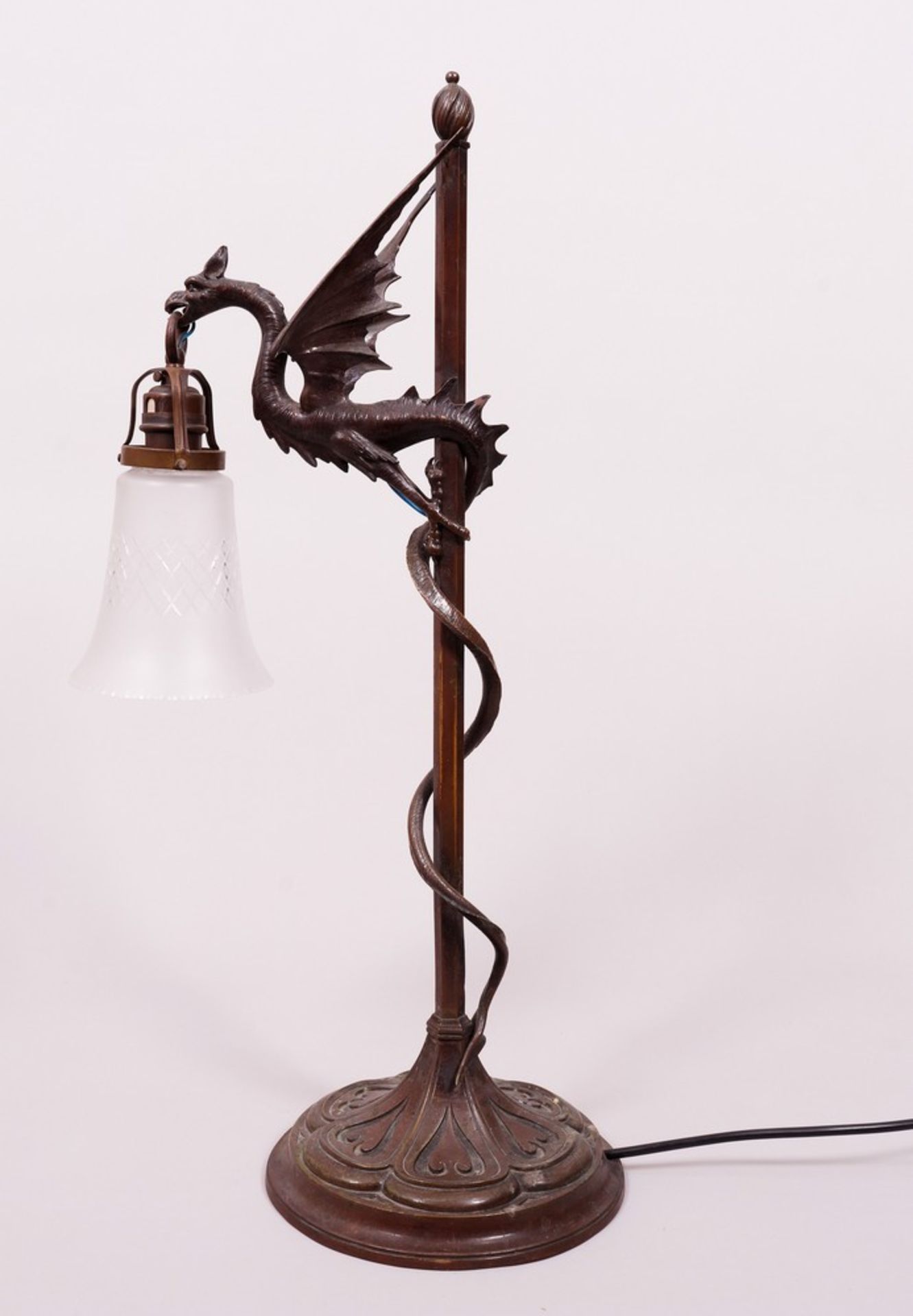 Jugendstil-Tischlampe, wohl Frankreich, um 1900 
