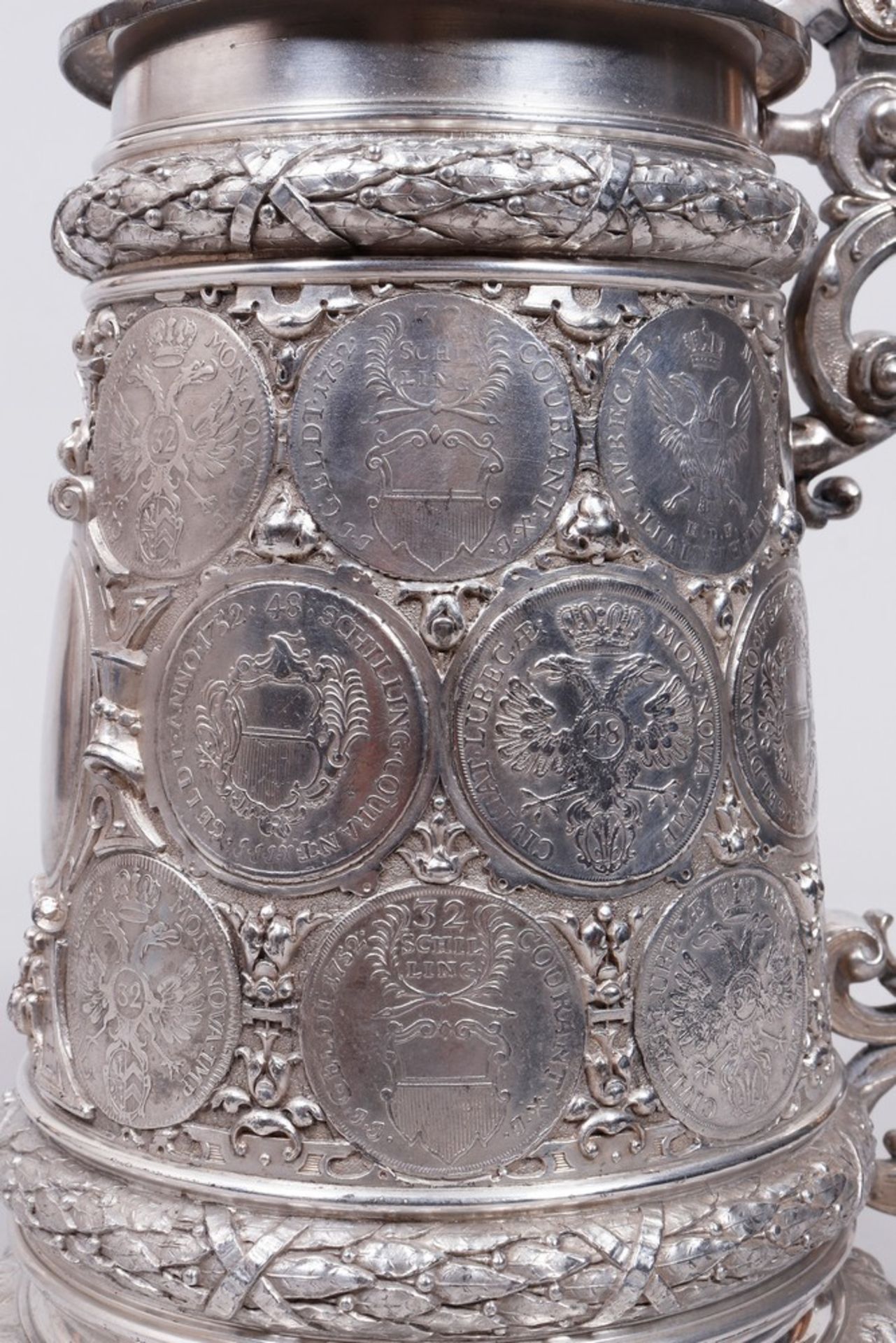 Historicism coin tankard, silver-plated, WMF, Geislingen, c. 1900 - Image 6 of 7