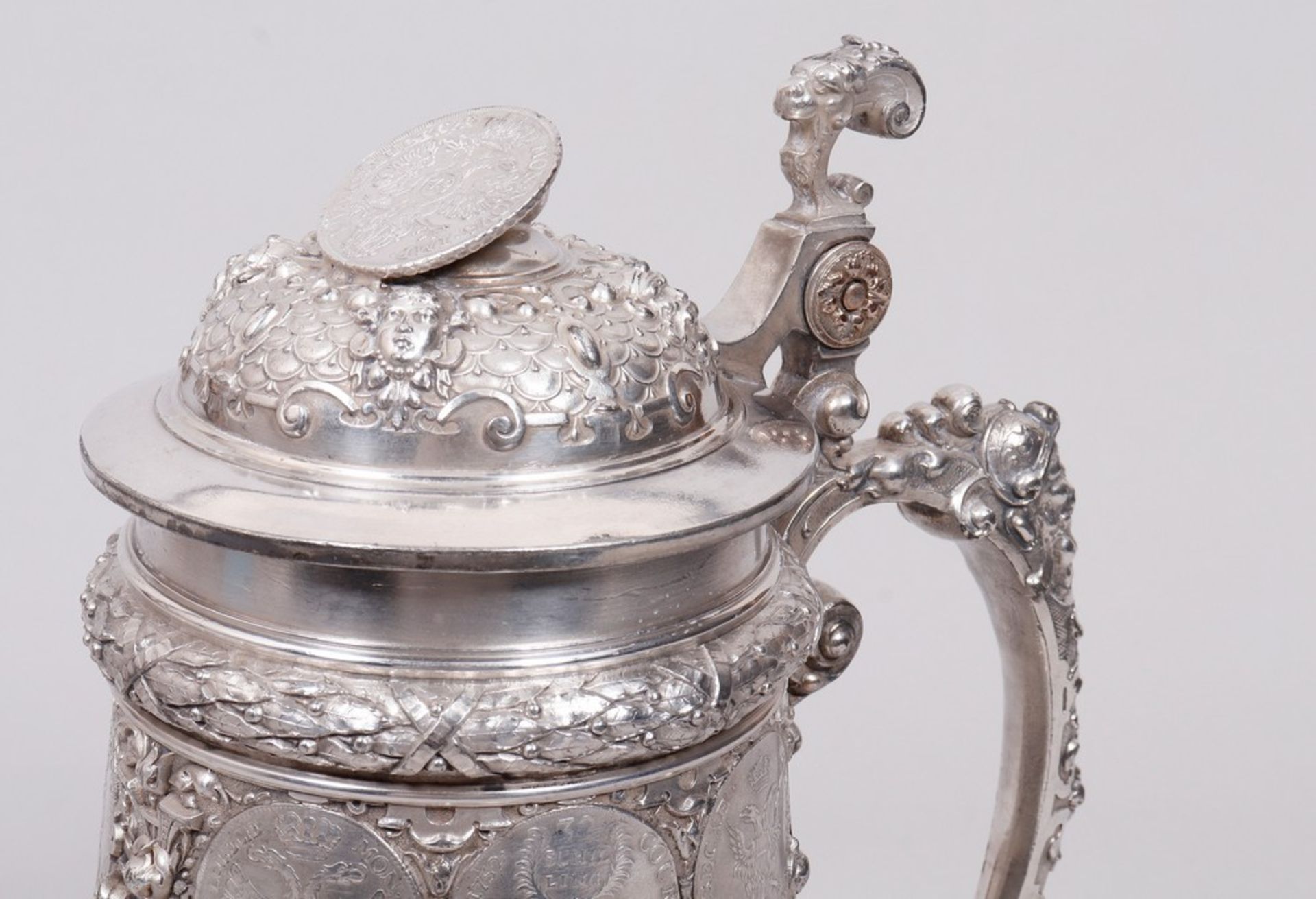 Historicism coin tankard, silver-plated, WMF, Geislingen, c. 1900 - Image 2 of 7