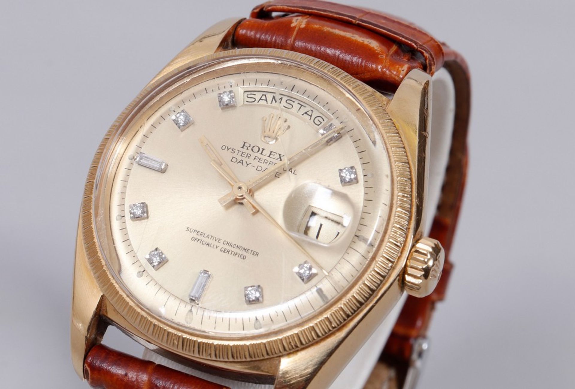 Rolex Day Date, 750 gold, reference 1807, pie pan dial - Image 3 of 5