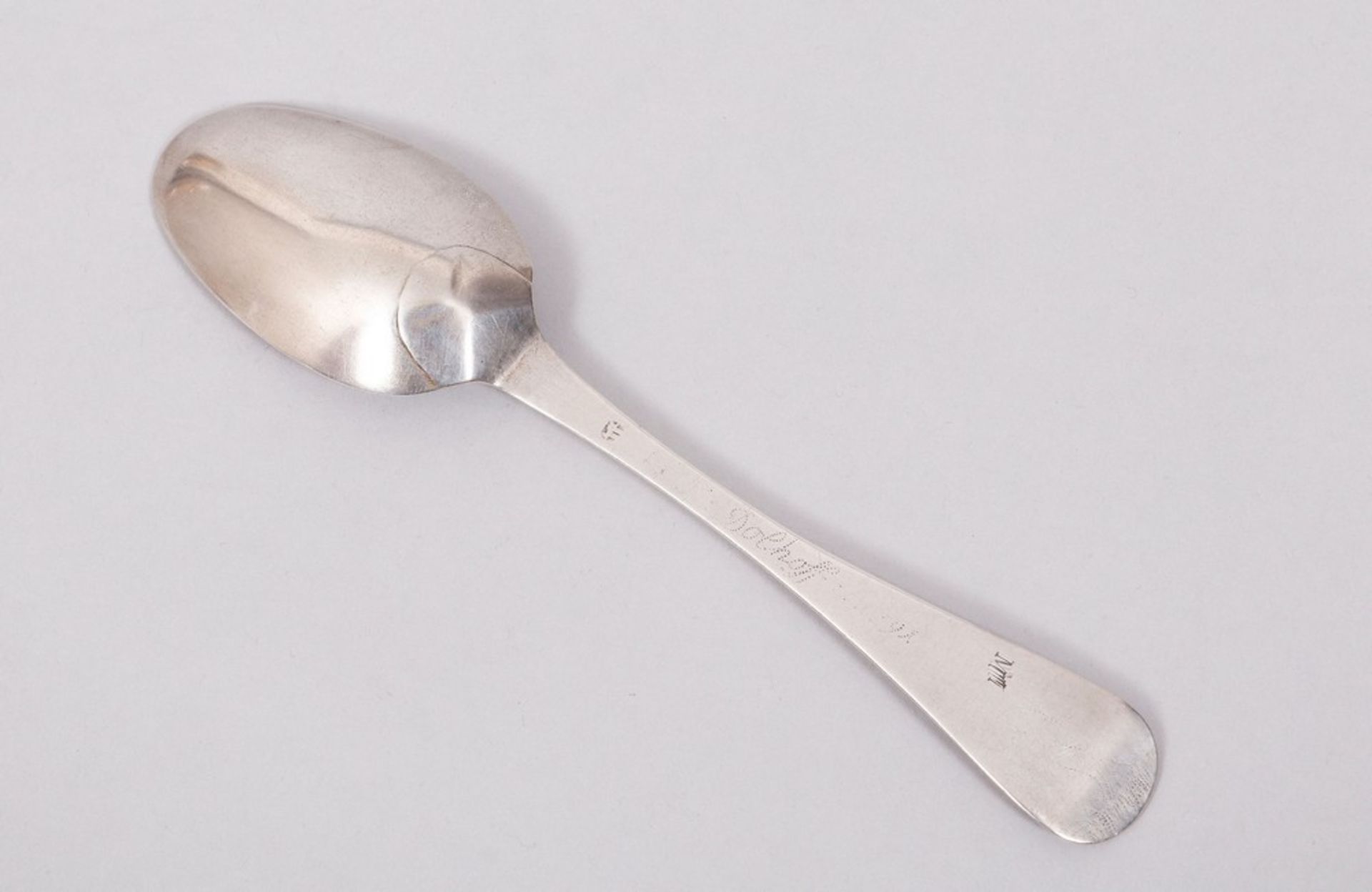 Pair of dining spoons, silver, Wismar, late 18th century/1800 - Image 3 of 4