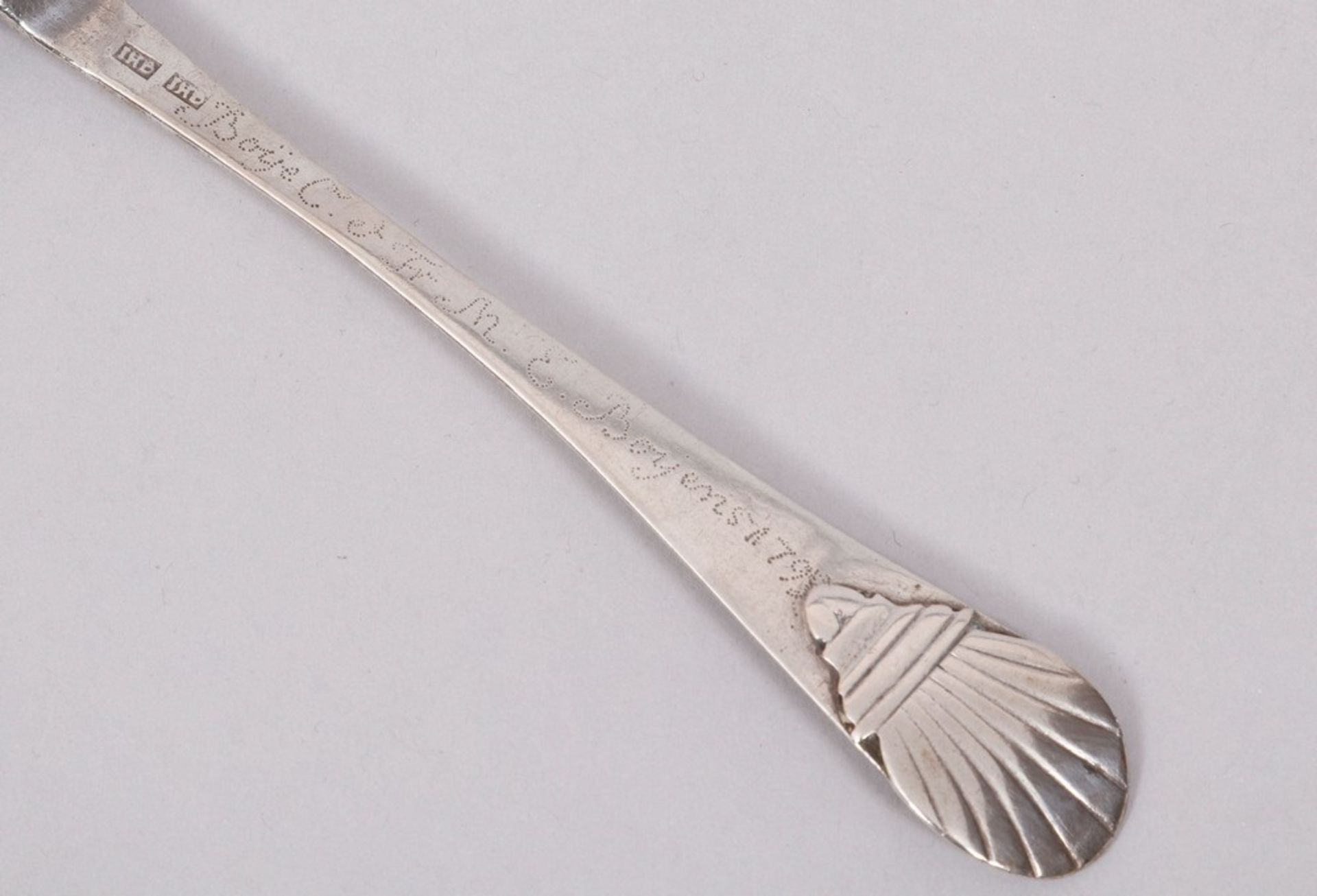 2 Baroque dining spoons, silver, probably North German, 18th C. - Image 9 of 9