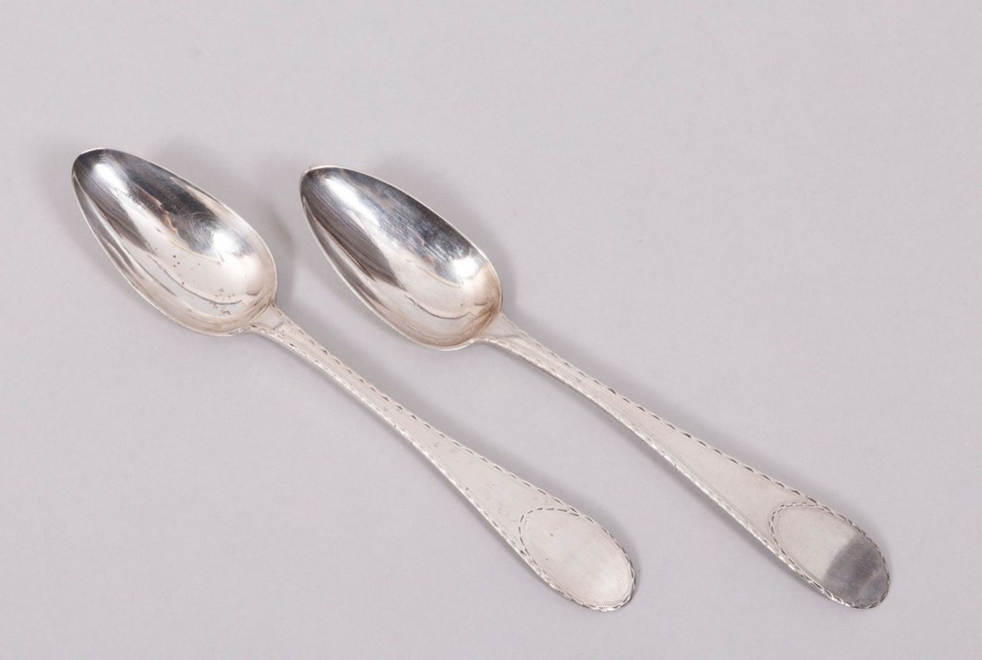 6 dining spoons, silver, German, c. 1800/10 - Image 3 of 7