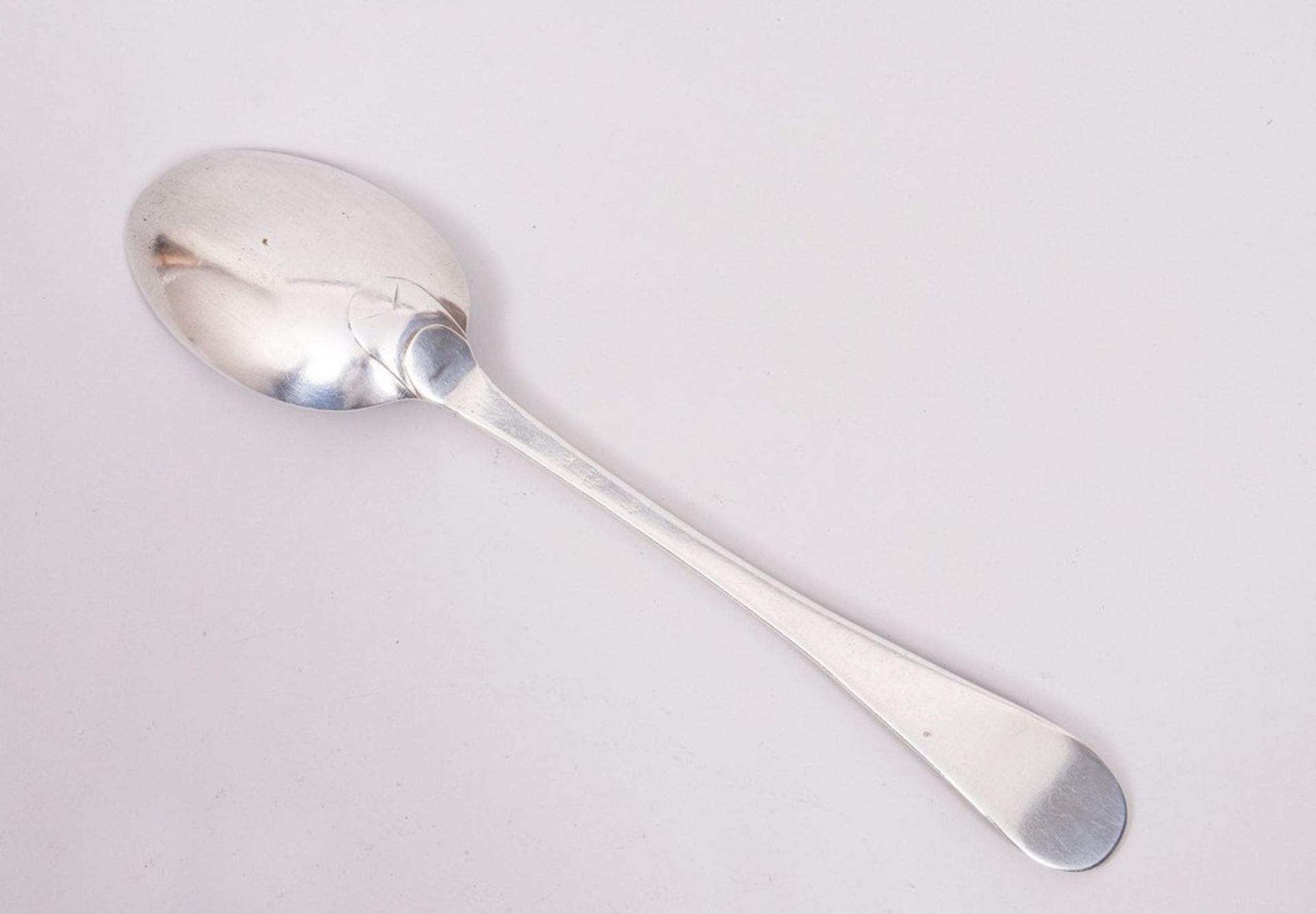 Large serving spoon, 900 silver (tested), probably Aachen, 19th C. - Image 2 of 3