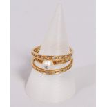 Perl-Ring aus 750er Gold