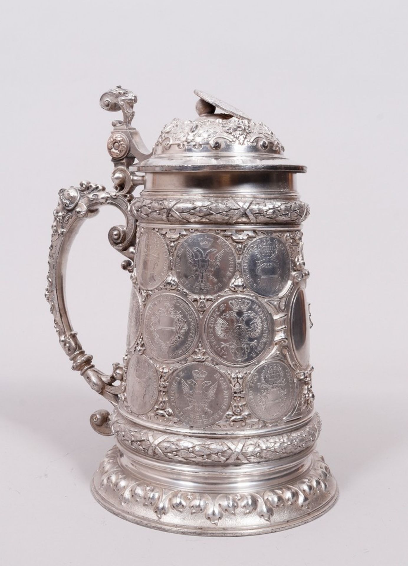 Historicism coin tankard, silver-plated, WMF, Geislingen, c. 1900 - Image 5 of 7