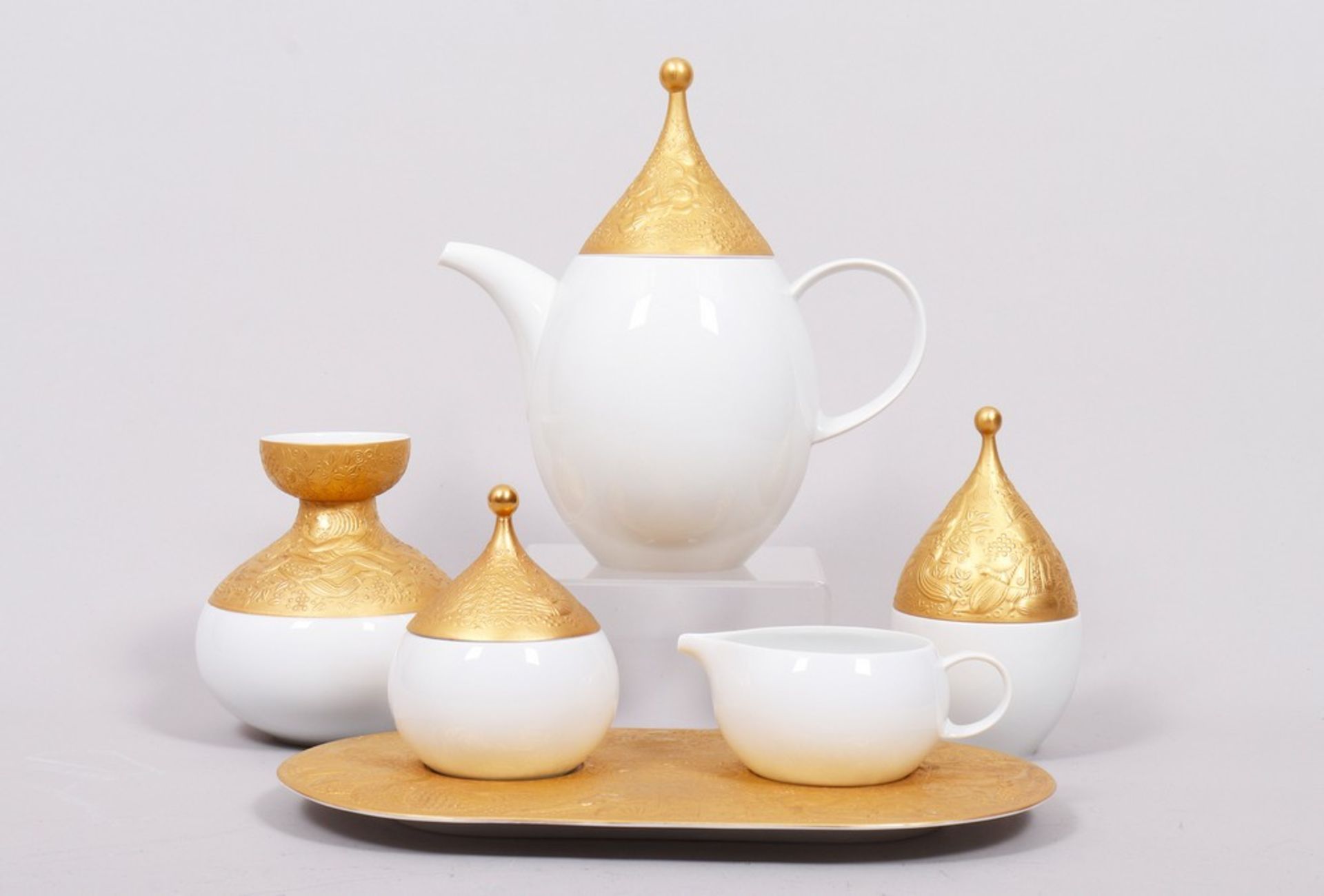 Coffee service for 10 people, design Björn Wiinblad for Rosenthal, c. 1968, "Sarastro" shape, "Magi - Image 4 of 9