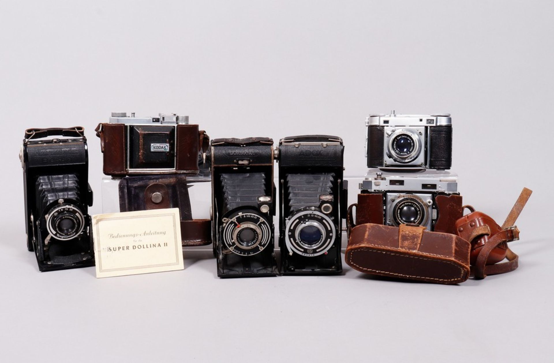Mixed lot of folding cameras, various manufacturers, 6 pieces