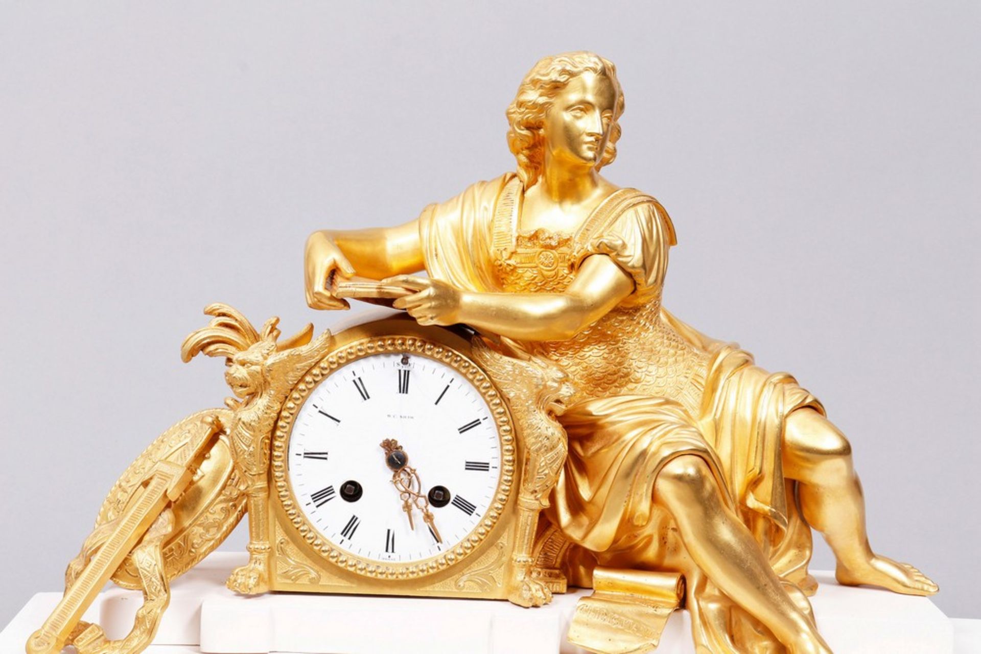 Figurative Empire clock, Henry Marc, Paris, 1st H. 19th C. - Image 2 of 5
