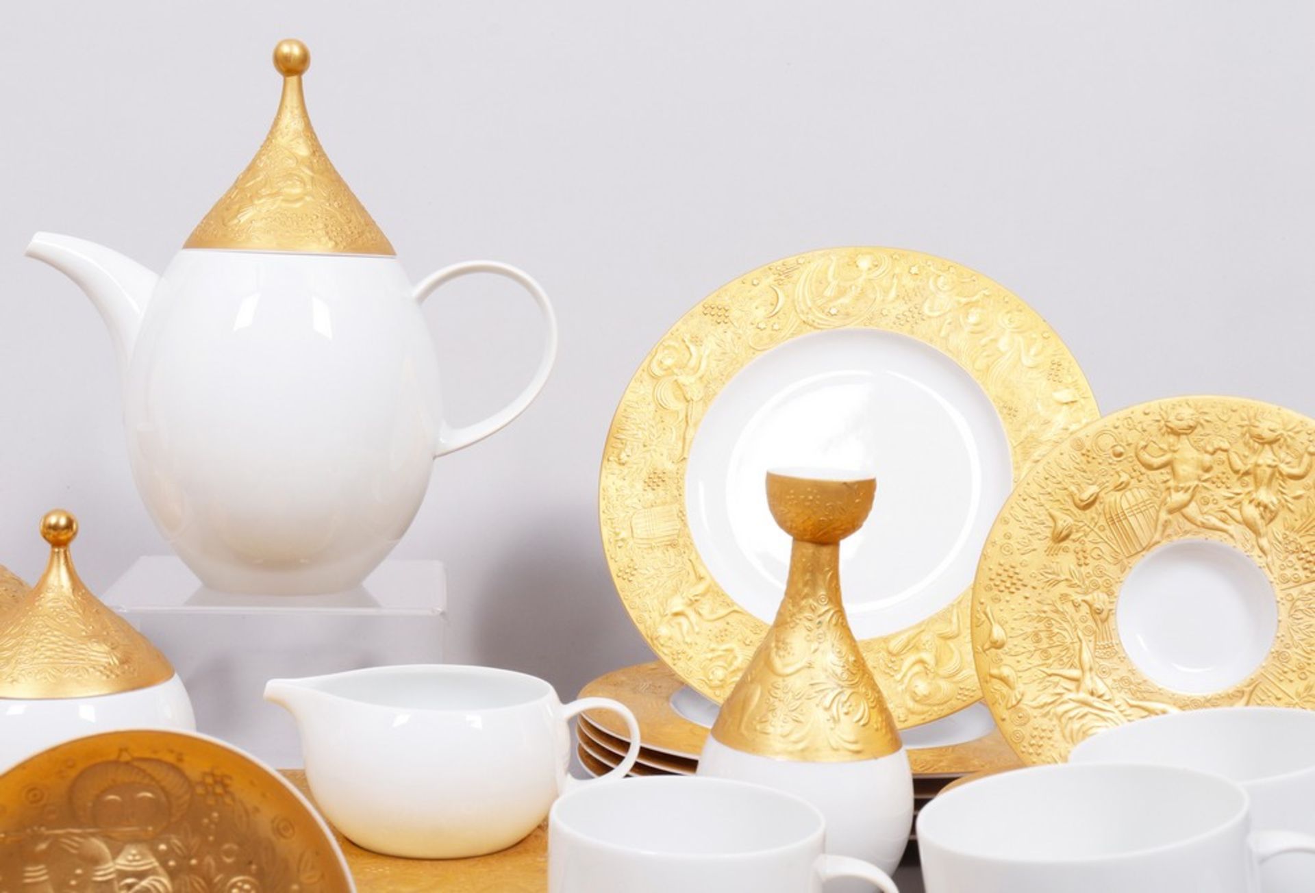 Coffee service for 10 people, design Björn Wiinblad for Rosenthal, c. 1968, "Sarastro" shape, "Magi - Image 3 of 9