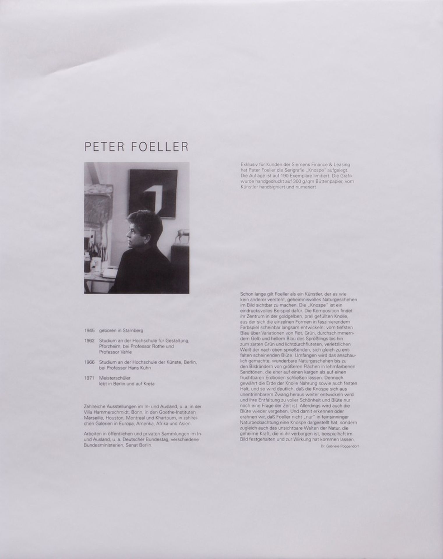 Gunther Fritz (b. Cologne, 1938)/Peter Foeller (b. 1945, Starnberg) - Image 7 of 10