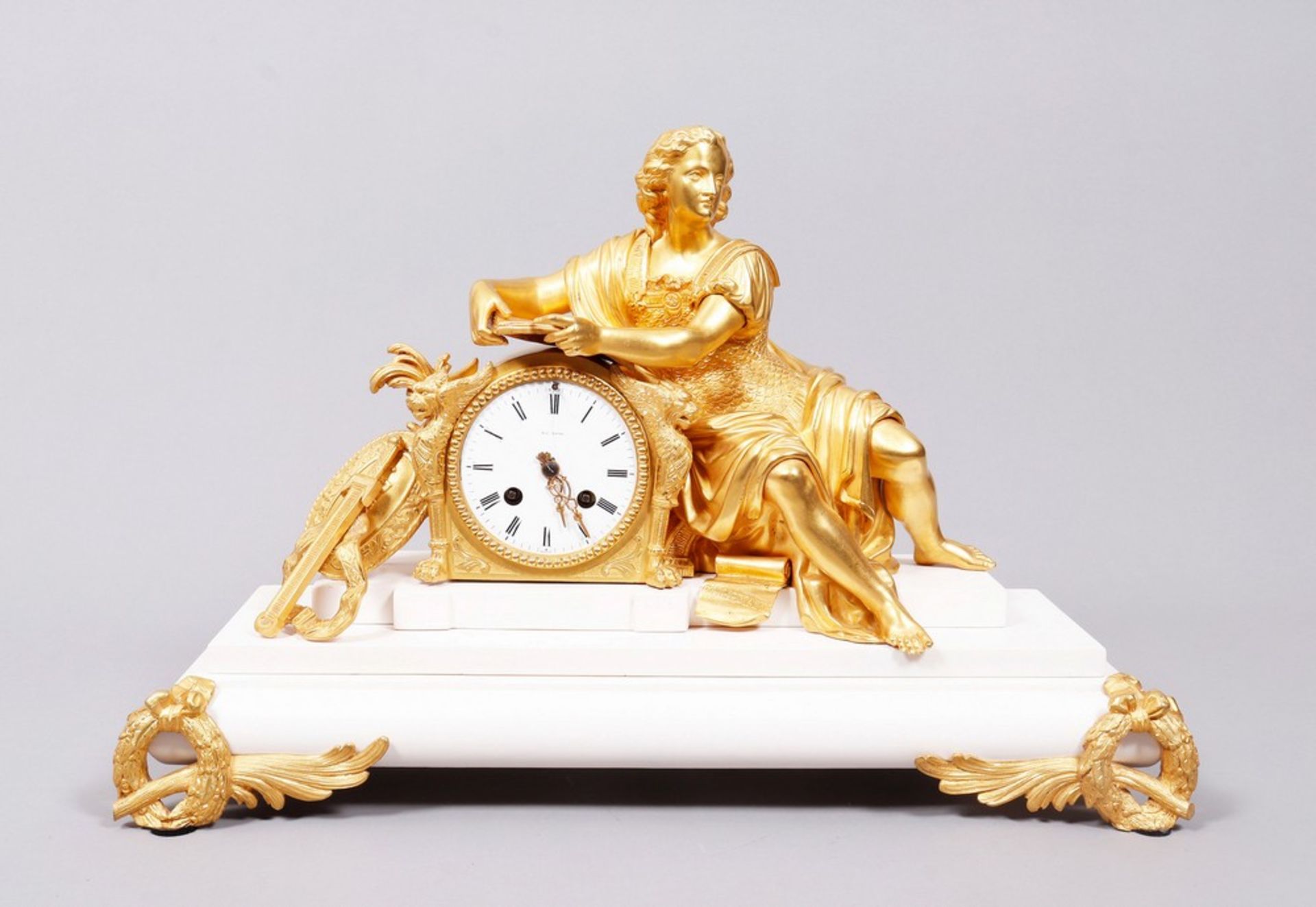 Figurative Empire clock, Henry Marc, Paris, 1st H. 19th C.