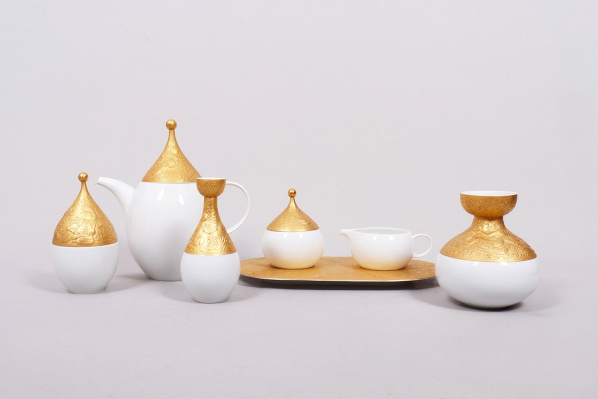 Coffee service for 10 people, design Björn Wiinblad for Rosenthal, c. 1968, "Sarastro" shape, "Magi - Image 7 of 9