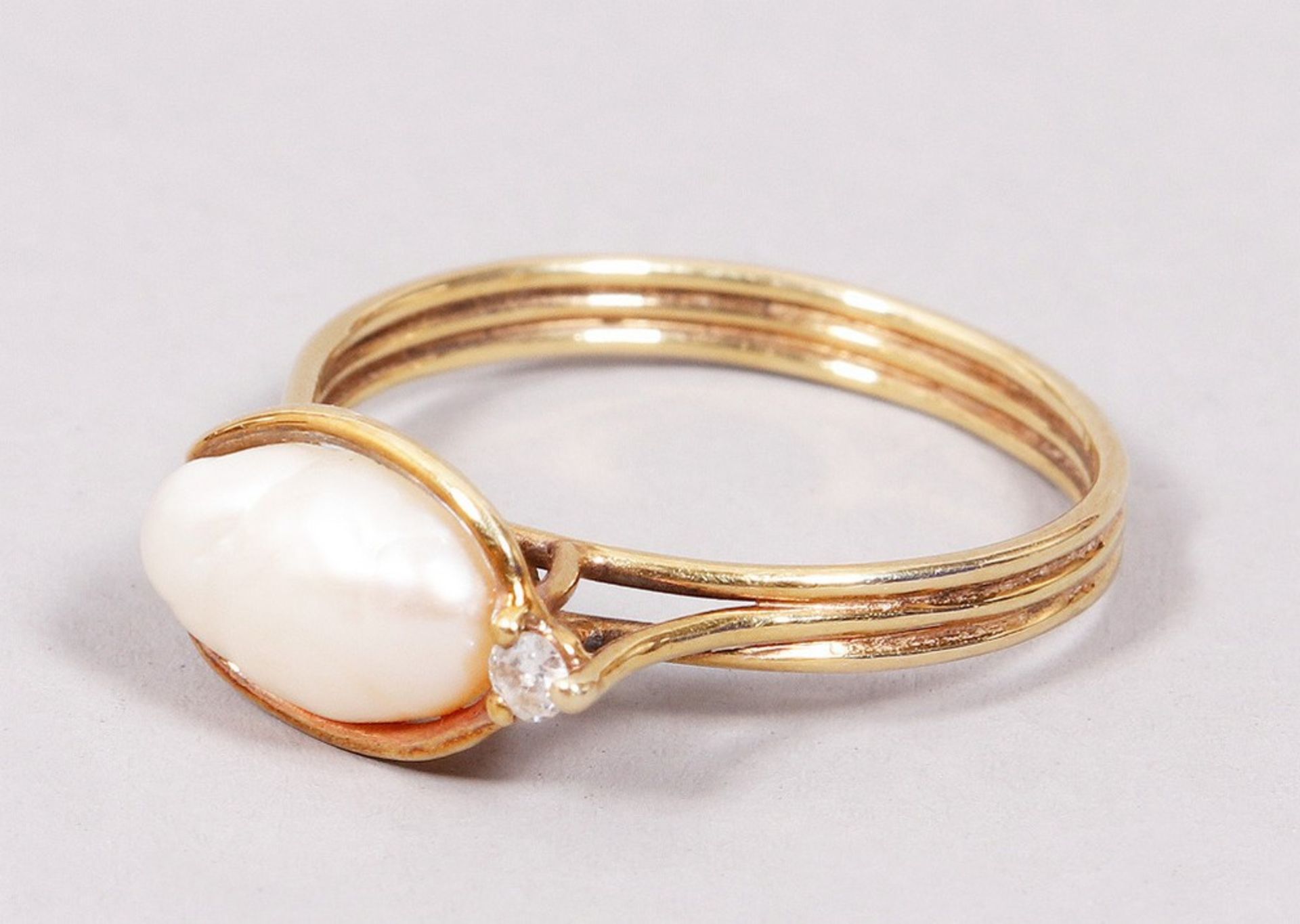 Pearl ring, 585 yellow gold - Image 3 of 4