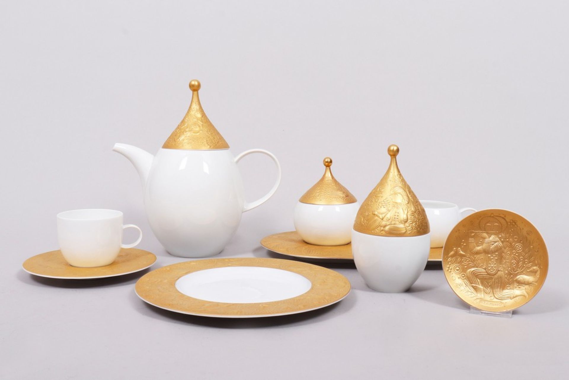 Coffee service for 10 people, design Björn Wiinblad for Rosenthal, c. 1968, "Sarastro" shape, "Magi - Image 5 of 9