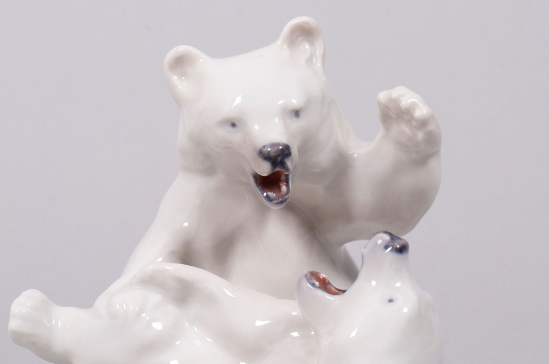 Two playing polar bears, design Knud Kyhn (1880-1969) for Royal Copenhagen, c. 1975/79 - Image 4 of 6