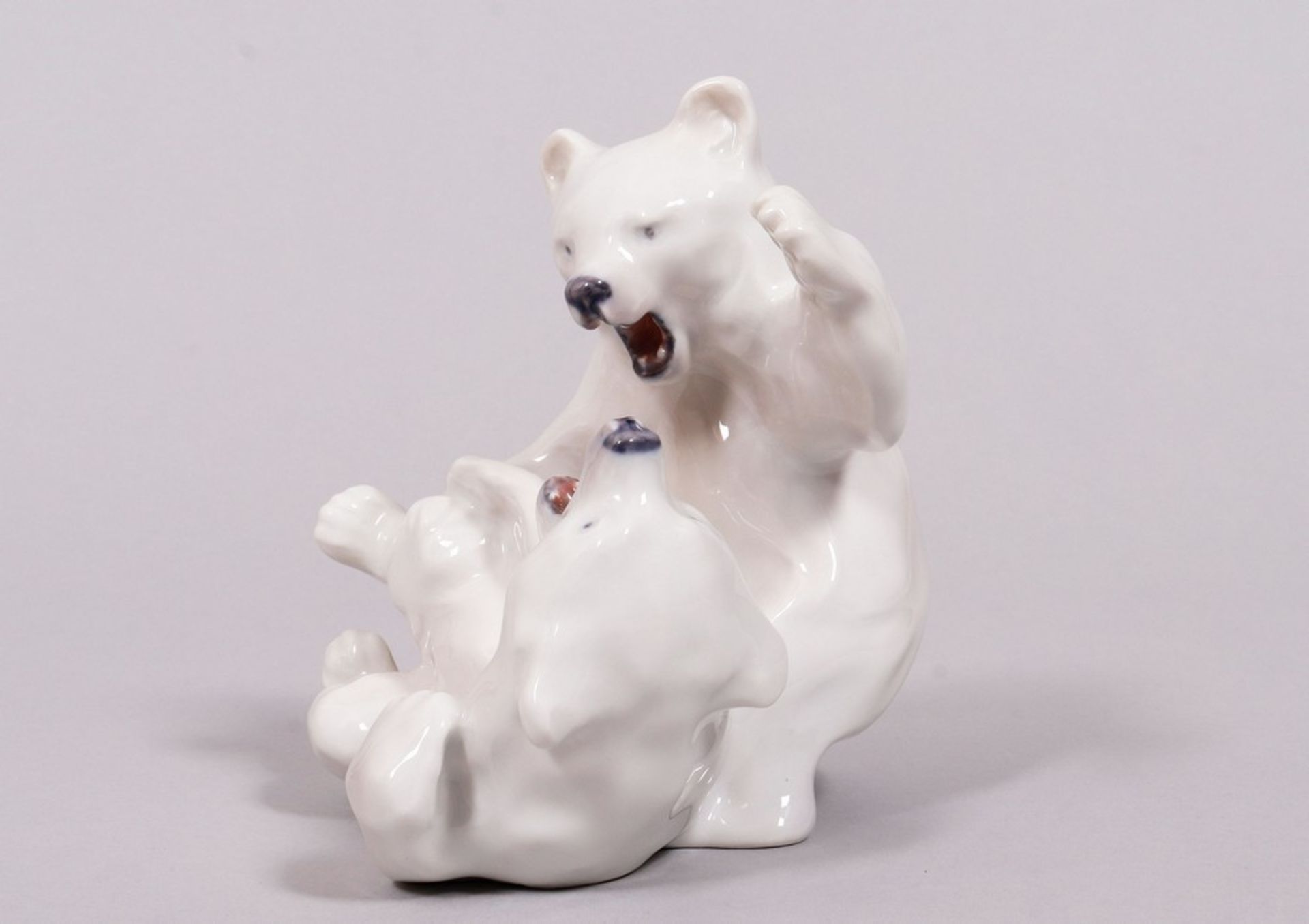 Two playing polar bears, design Knud Kyhn (1880-1969) for Royal Copenhagen, c. 1975/79 - Image 2 of 6