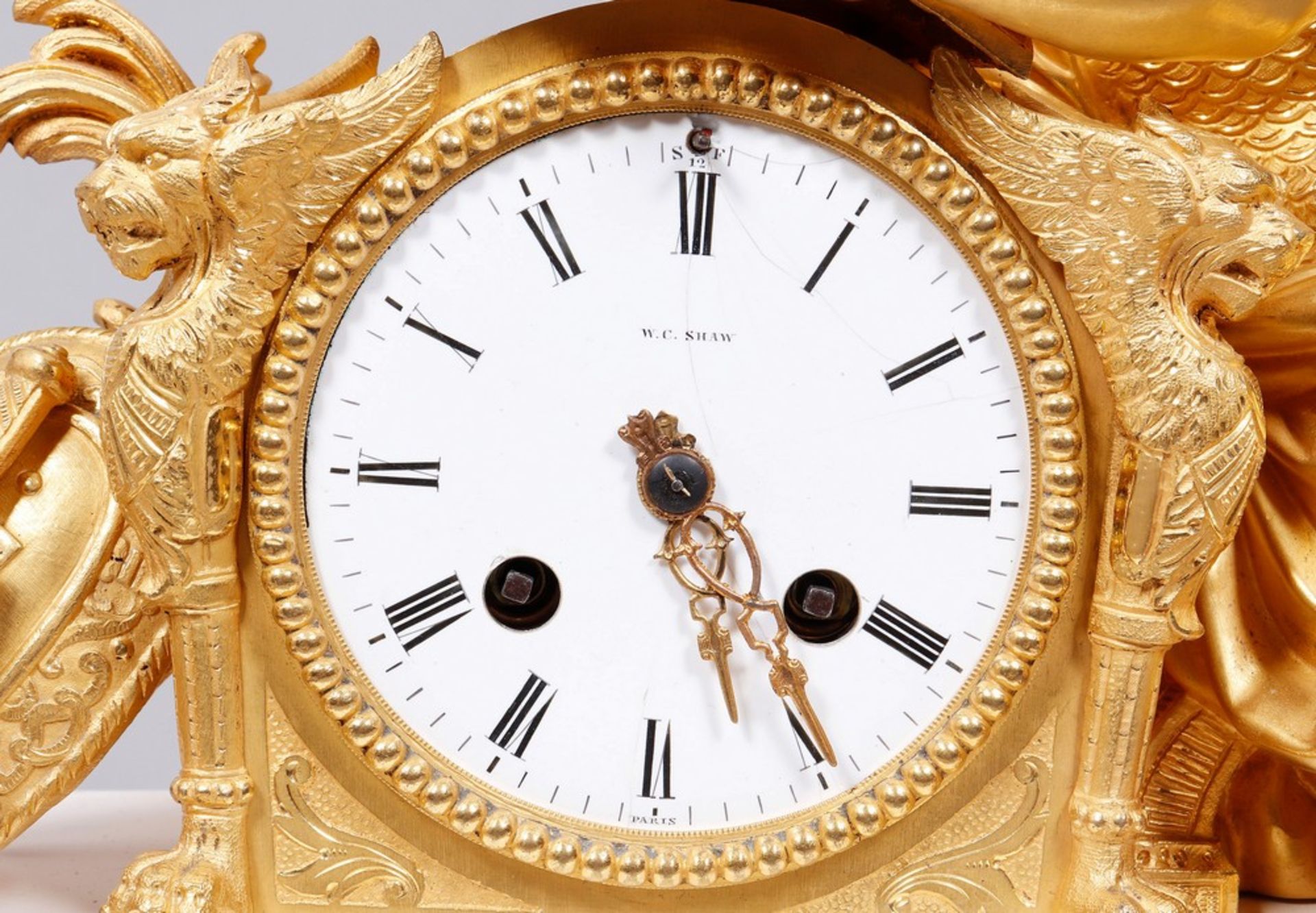 Figurative Empire clock, Henry Marc, Paris, 1st H. 19th C. - Image 3 of 5