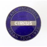 Carl Hagenbeck Circus, badge with screw disc