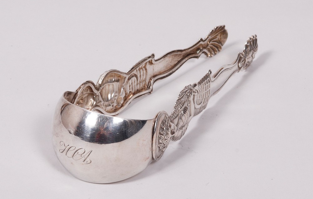 Baroque sugar tongs, silver, probably German, probably 18th C. - Image 4 of 4