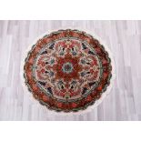 Carpet, Tabriz, round, natural silk