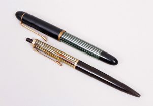 Fountain pen and ballpoint pen, Pelikan, "Souverän" series, mid-20th C.