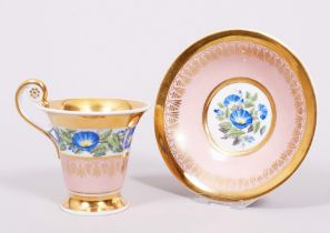 Empiretasse mit Untertasse, KPM-Berlin, 1823/32