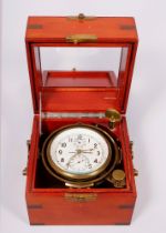 Schiffschronometer in Box, Kirova, 1. Moskauer Uhrenfabrik, Russland, 20.Jh.