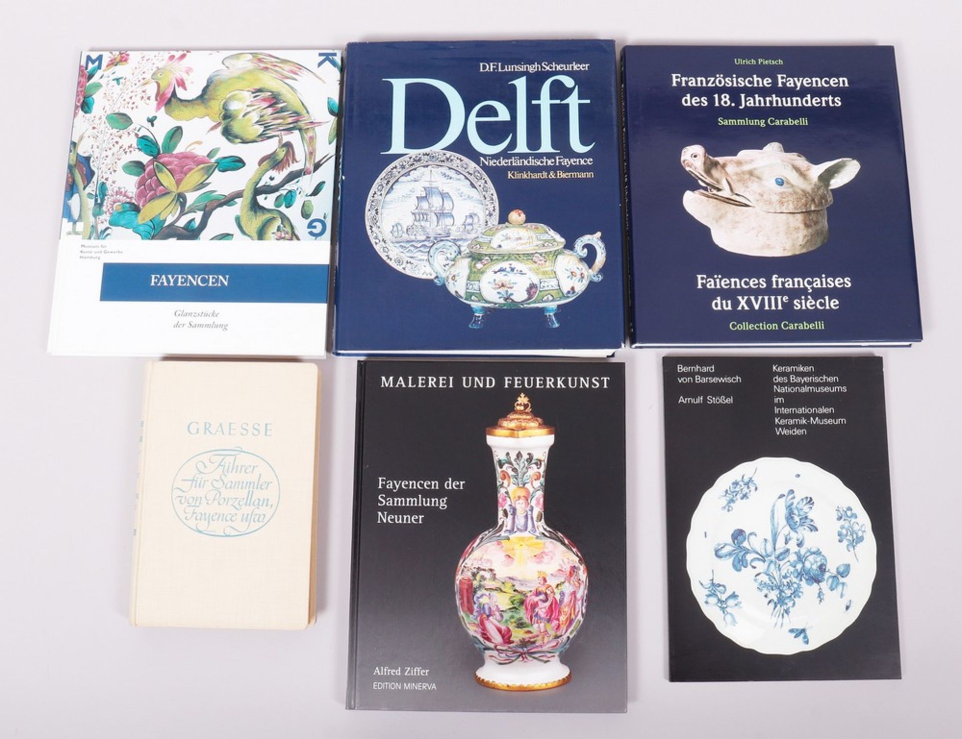 6 specialist books on ceramics and faience