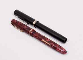 2 fountain pens, Burnham, England/Sheaffer, USA, mid-20th C.